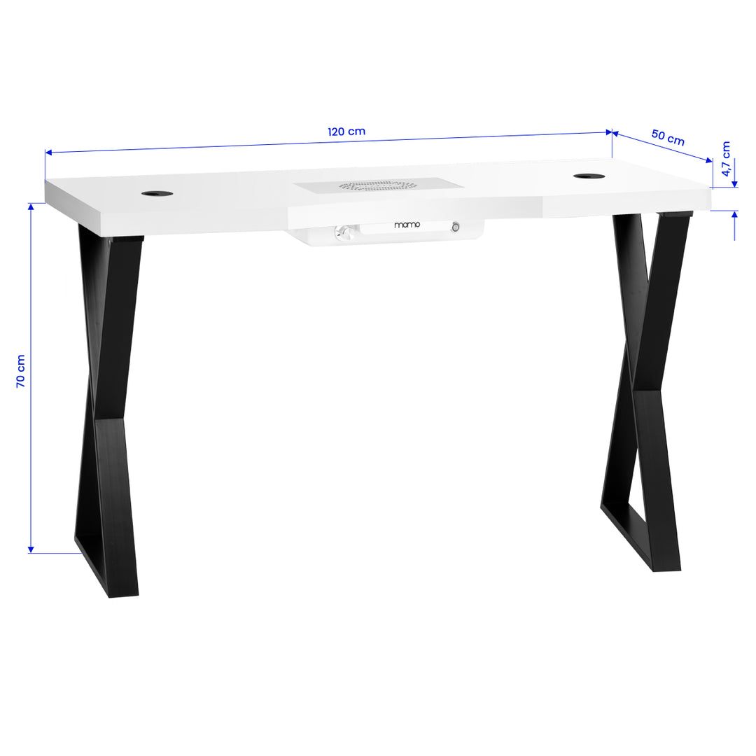 Mesa Manicura Momo 04 Negro-Blanco con Aspirador - imagen 18