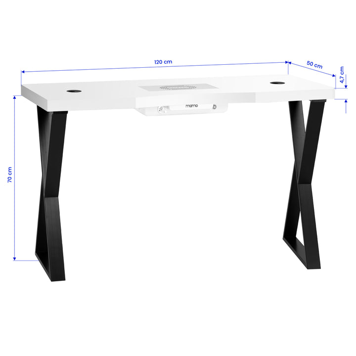 Mesa Manicura Momo 04 Negro-Blanco con Aspirador - imagen 18
