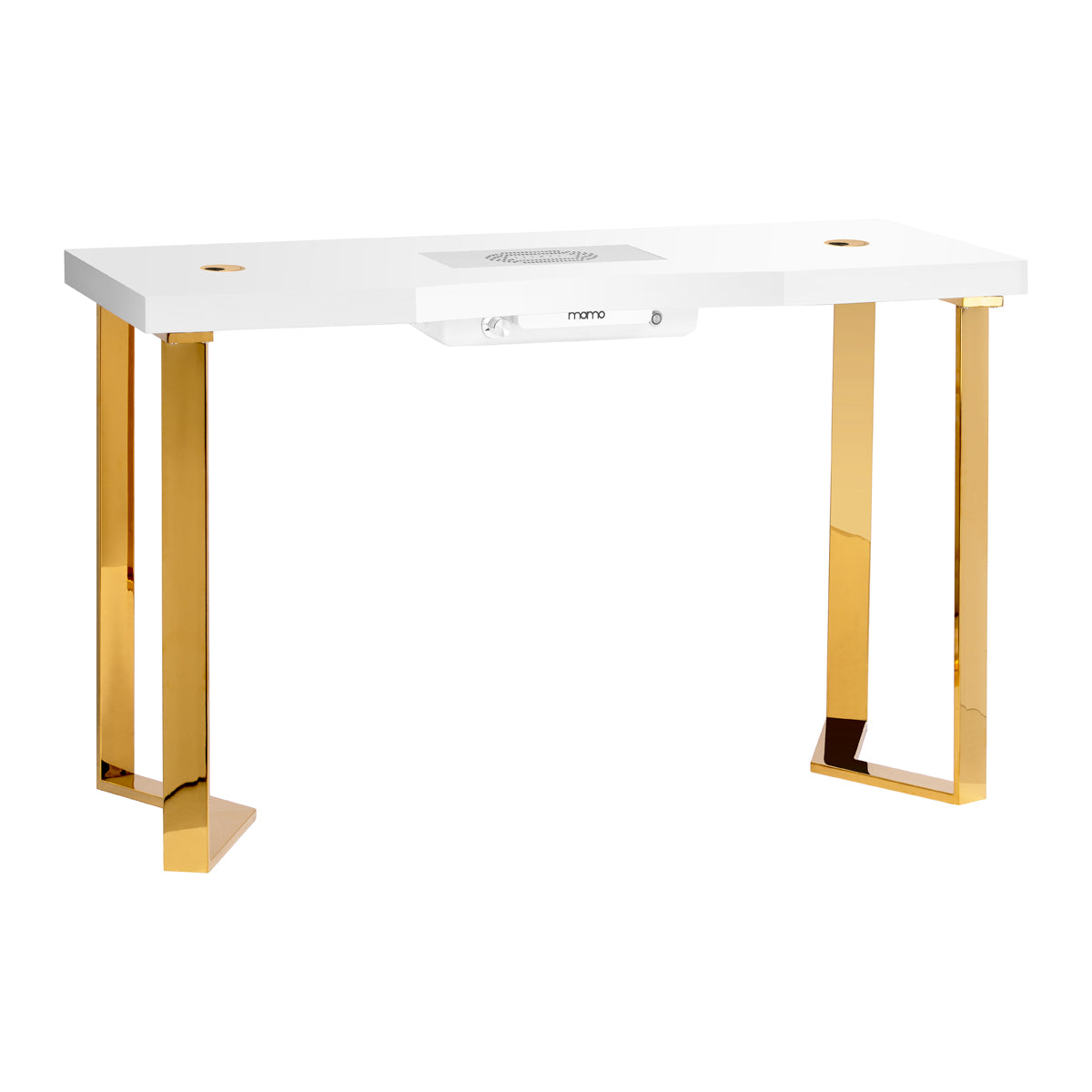 Mesa Manicura Momo 05 Oro-Blanco con Aspirador