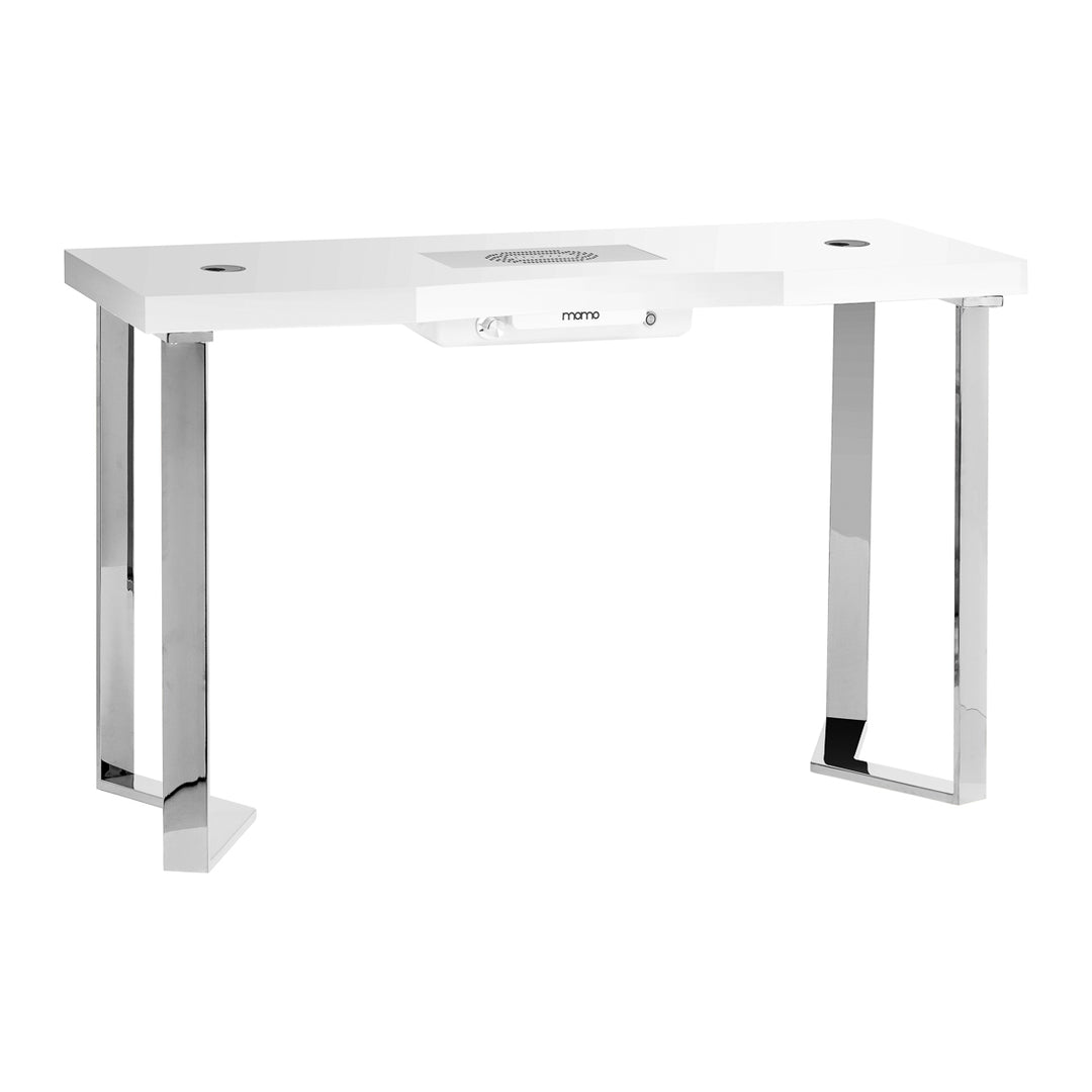 Mesa Manicura Momo 05 Plata-Blanco con Aspirador