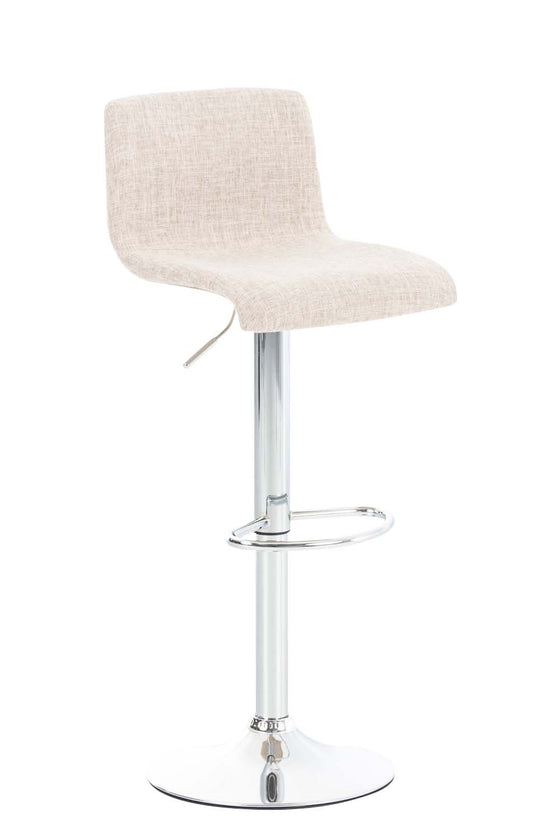 Taburete de Bar con Respaldo 105 Tela Crema