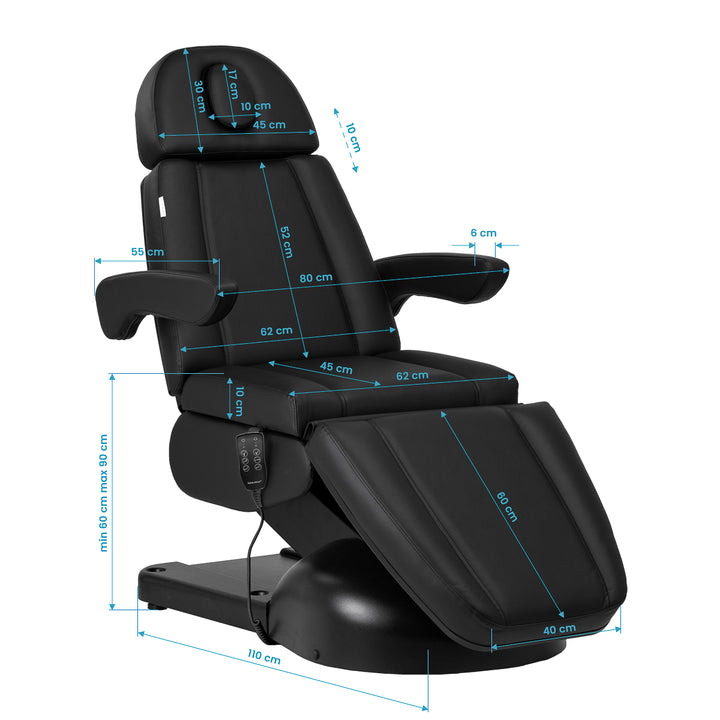 Sillón Estético Eléctrico Azzurro Lux 3 Motores Negro - imagen 19