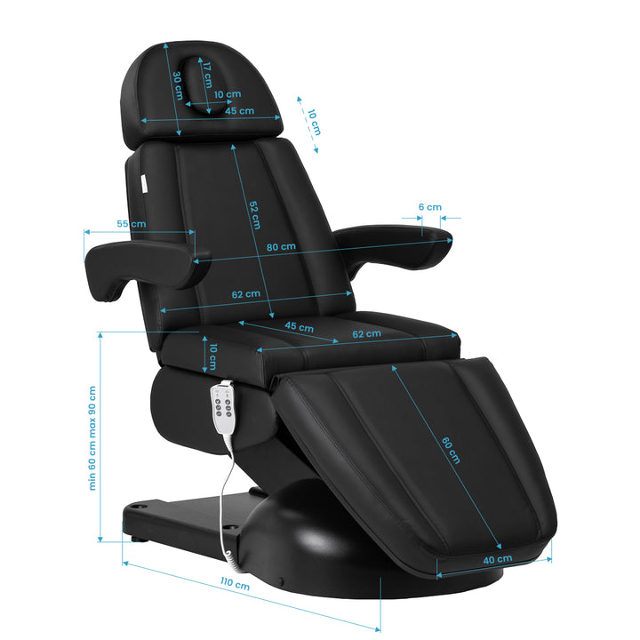 Sillón Estético Eléctrico Azzurro Lux 3 Motores Negro 20