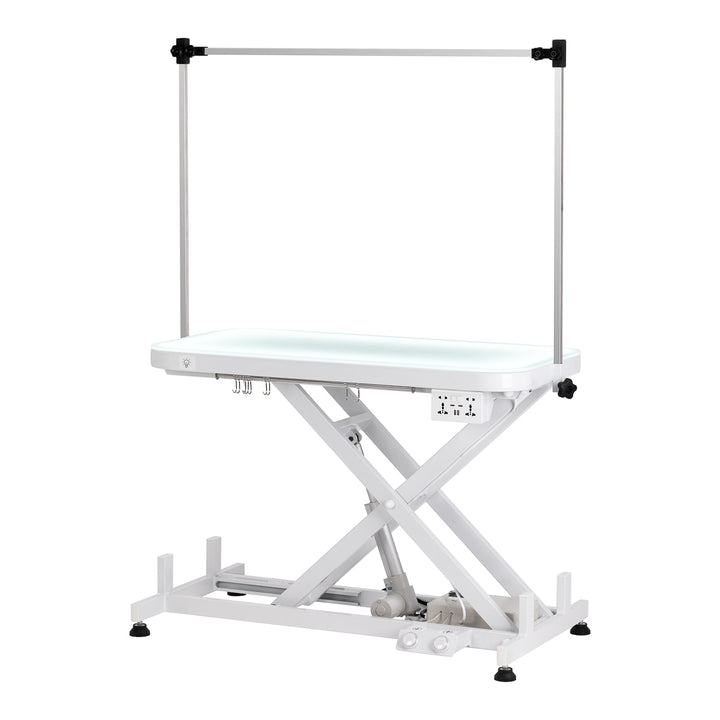 Mesa de Peluquería Canina Eléctrica P4W 3 Iluminada Blanco