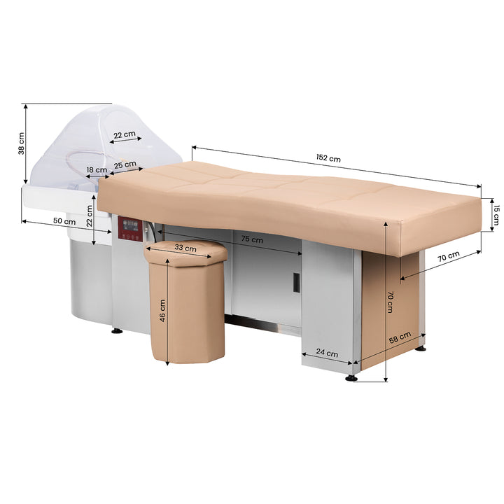 Unidad de Lavado Gabbiano Head Spa 017B Cama Beige 18