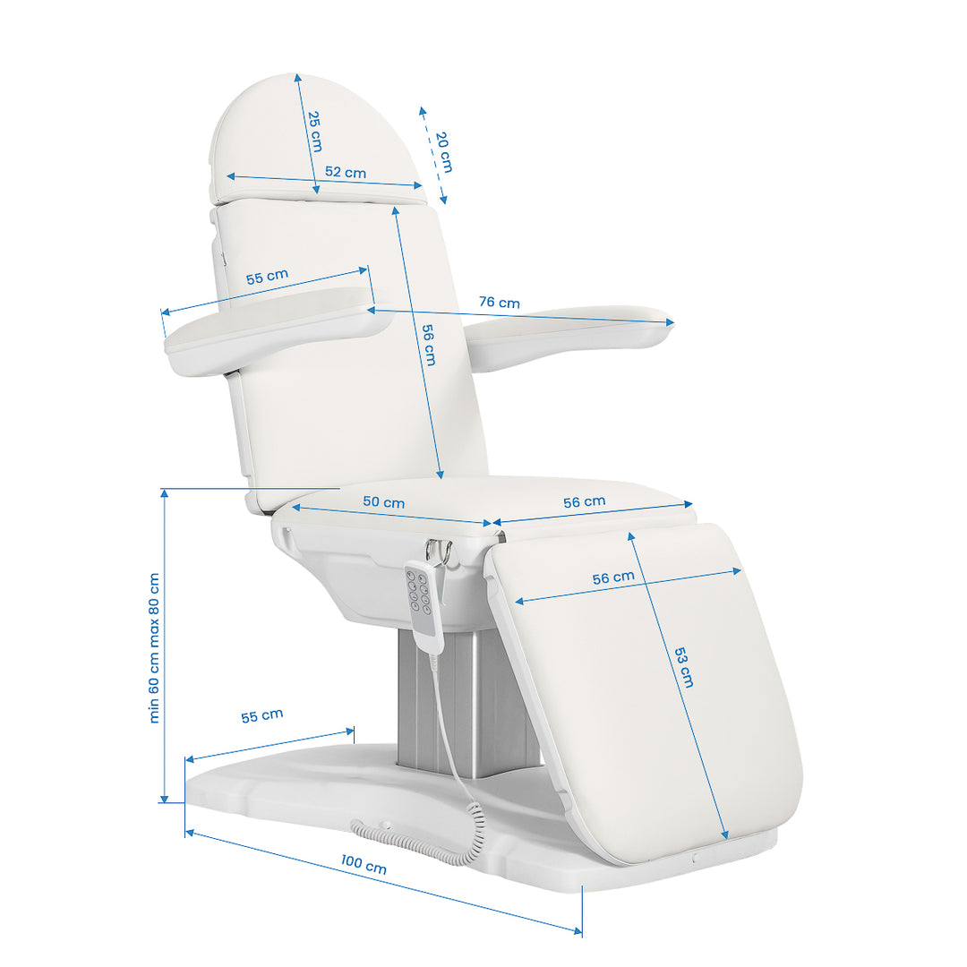 Sillón Estético Eléctrico Eclipse 4 Motores Trendelenburg Blanco 13