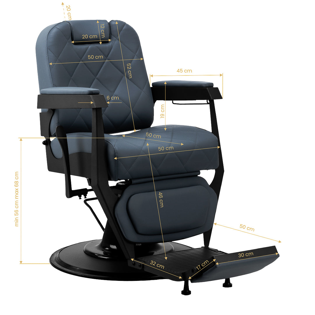Sillón de Barberia Gabbiano Bruno Azul-Negro - imagen 18