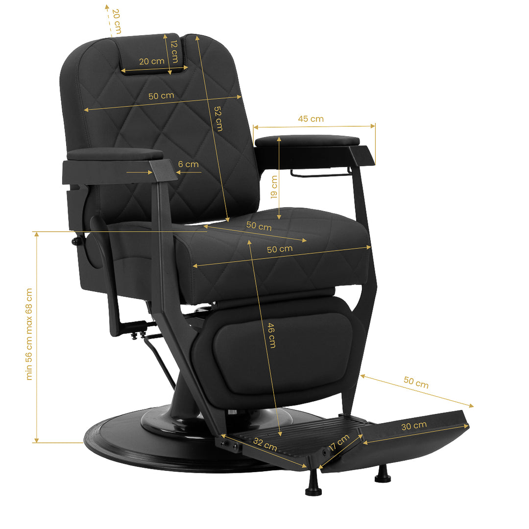 Sillón de Barberia Gabbiano Bruno Negro-Negro - imagen 19