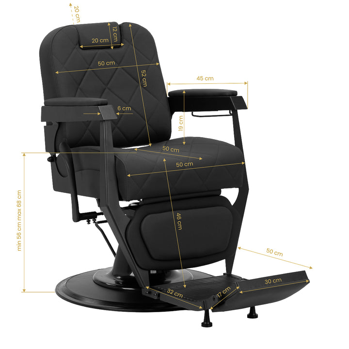 Sillón de Barberia Gabbiano Bruno Negro-Negro - imagen 19