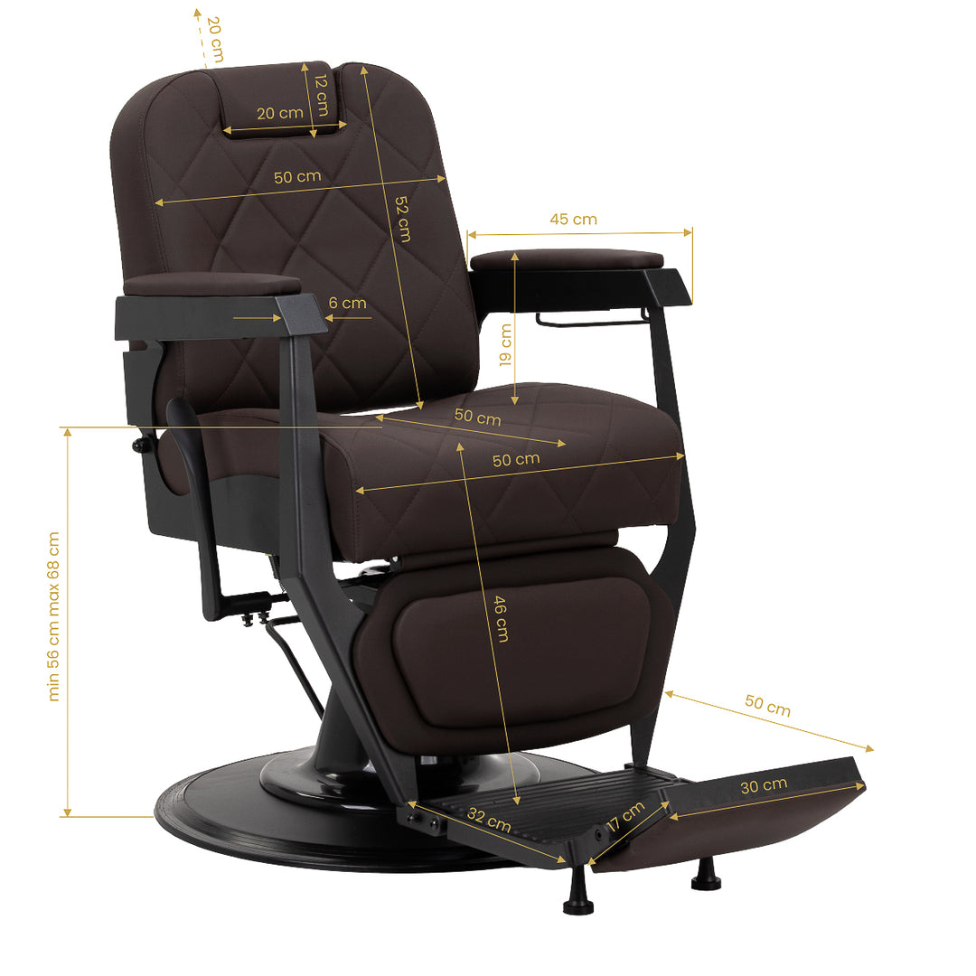 Sillón de Barberia Gabbiano Bruno Marrón-Negro - imagen 19