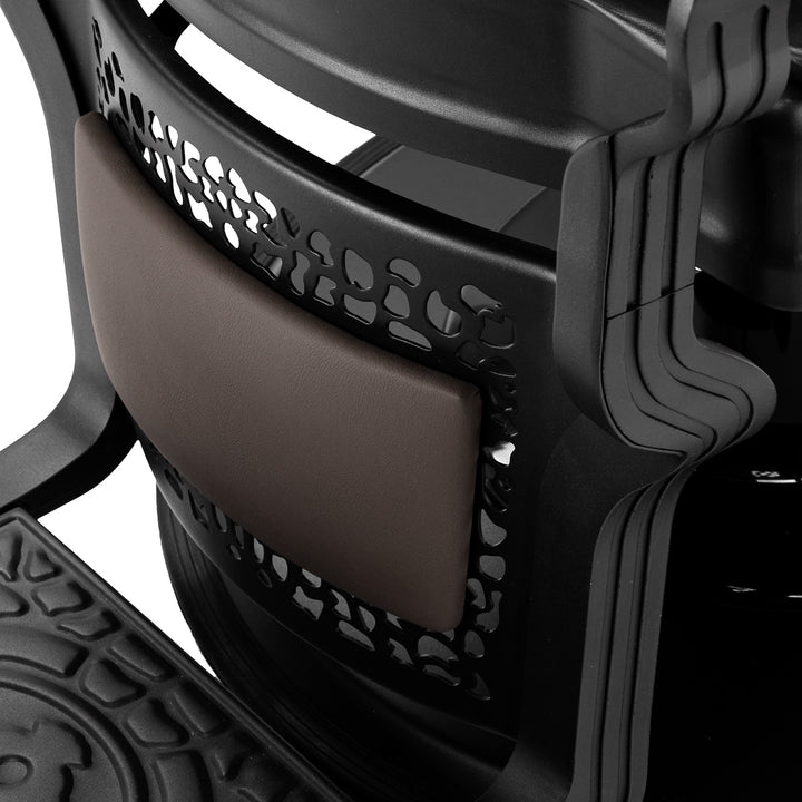 Sillón de Barberia Gabbiano Niccolo Marrón‑Negro sin Botones - imagen 11