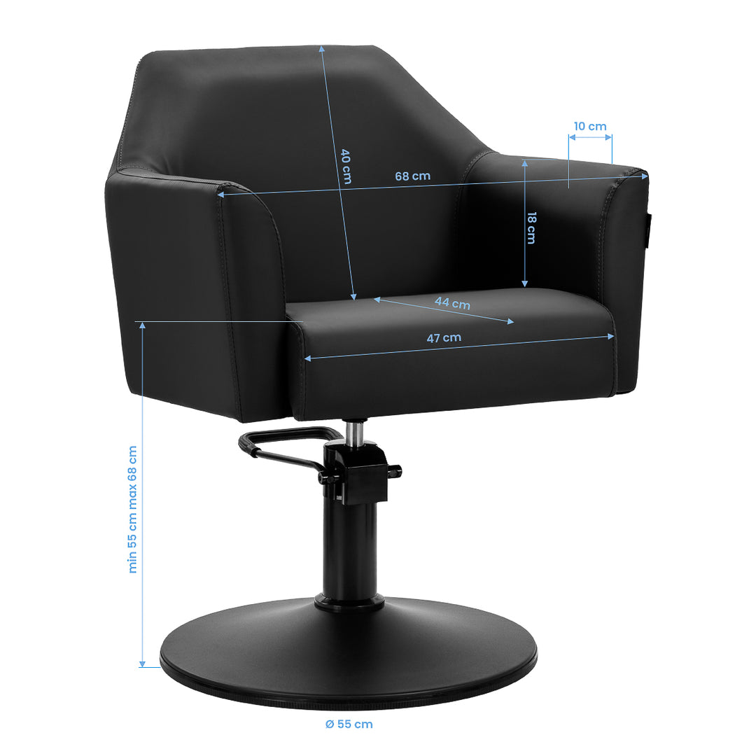 Silla de Peluquería Gabbiano Davos Negra 8