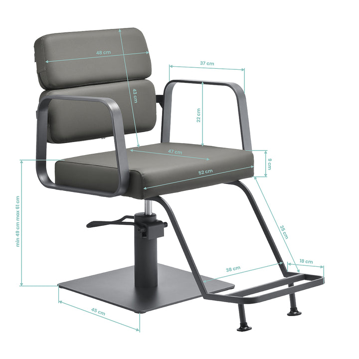 Sillón de peluquería Gabbiano Porto Gris-Gris - imagen 9