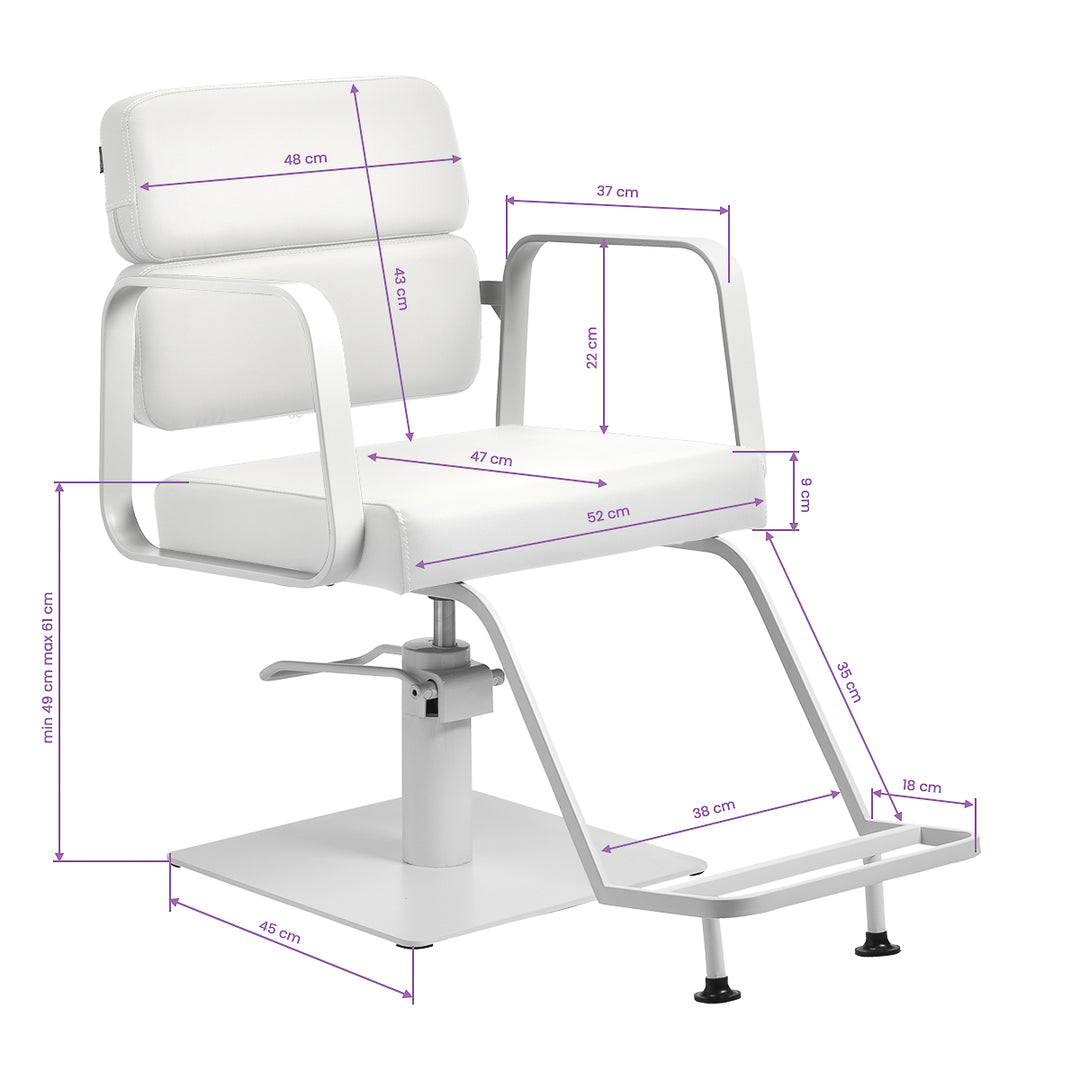 Sillón de peluquería Gabbiano Porto Blanco-Blanco - imagen 8