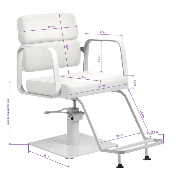 Sillón de peluquería Gabbiano Porto Blanco-Blanco - imagen 8