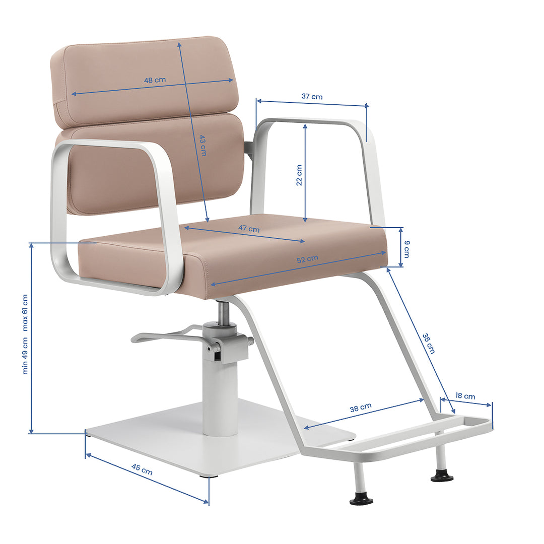 Sillón de peluquería Gabbiano Porto Beige-Blanco - imagen 8