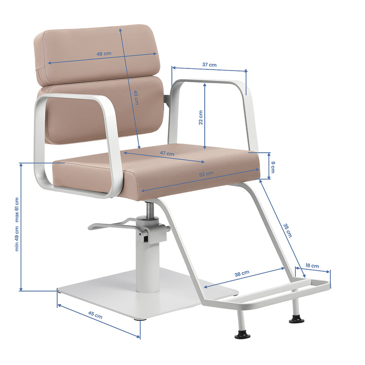 Sillón de peluquería Gabbiano Porto Beige-Blanco - imagen 8
