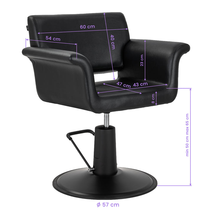 Sillón de peluquería Gabbiano Lucca Negro-Negro - imagen 9