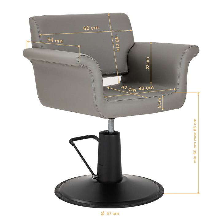 Sillón de peluquería Gabbiano Lucca Gris-Negro - imagen 9