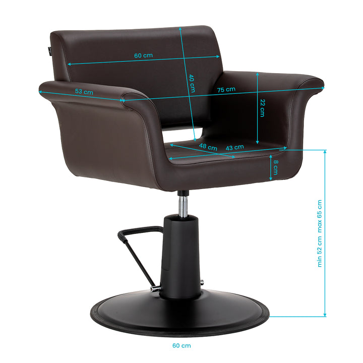 Sillón de peluquería Gabbiano Lucca Marrón-Negro - imagen 14