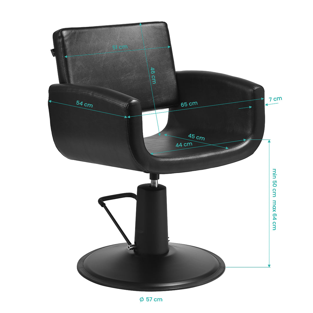 Sillón de peluquería Gabbiano Mataro Negro-Negro - imagen 7