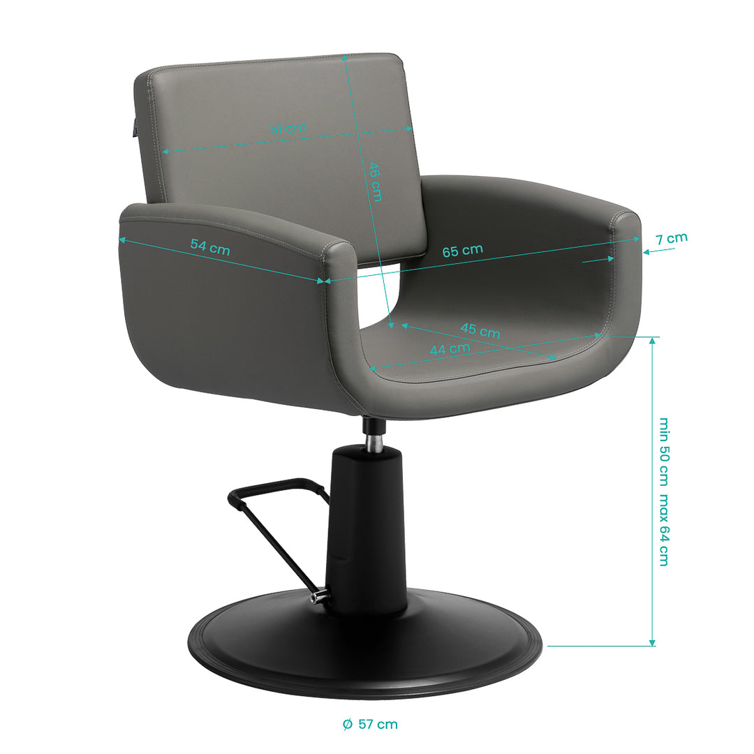 Sillón de peluquería Gabbiano Mataro Gris-Negro - imagen 7