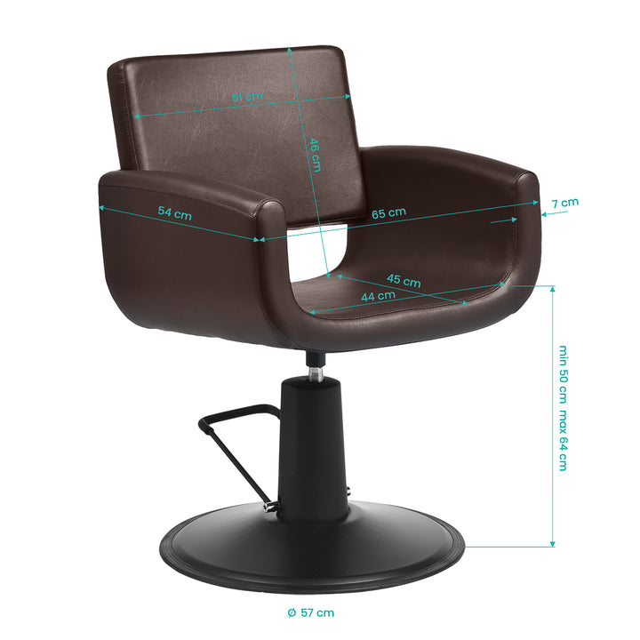 Sillón de peluquería Gabbiano Mataro Marrón-Negro - imagen 8