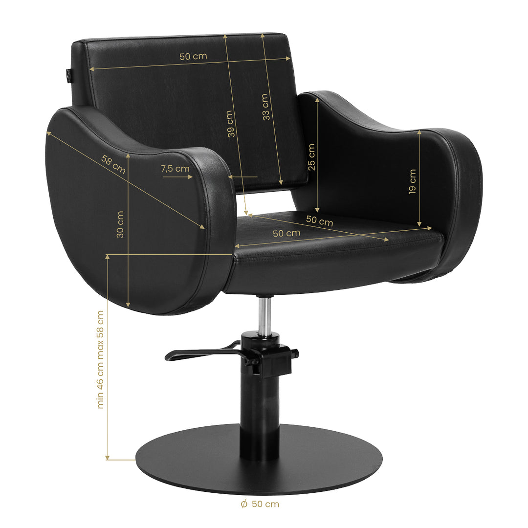 Sillón de peluquería Gabbiano Sewilla Negro-Negro - imagen 9