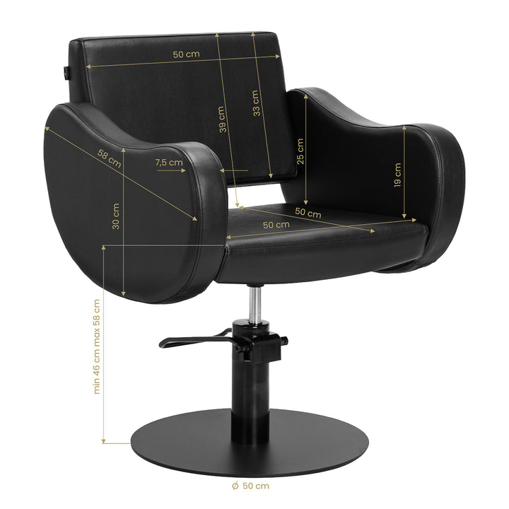 Sillón de peluquería Gabbiano Sewilla Negro-Negro - imagen 9