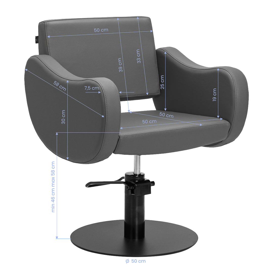 Sillón de peluquería Gabbiano Sewilla Gris-Negro - imagen 9