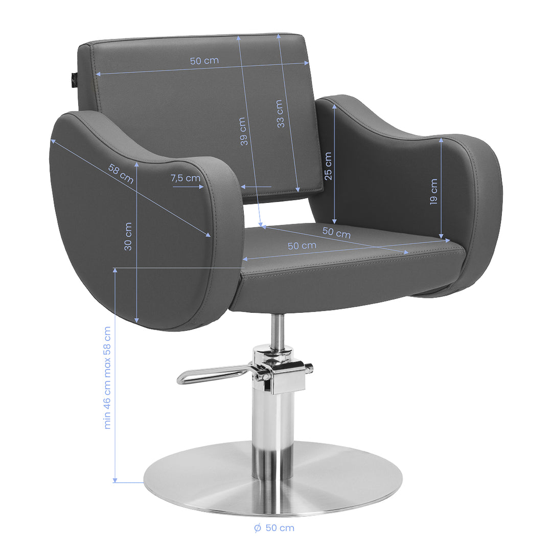 Sillón de peluquería Gabbiano Sewilla Gris - imagen 9