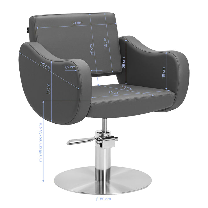 Sillón de peluquería Gabbiano Sewilla Gris - imagen 9