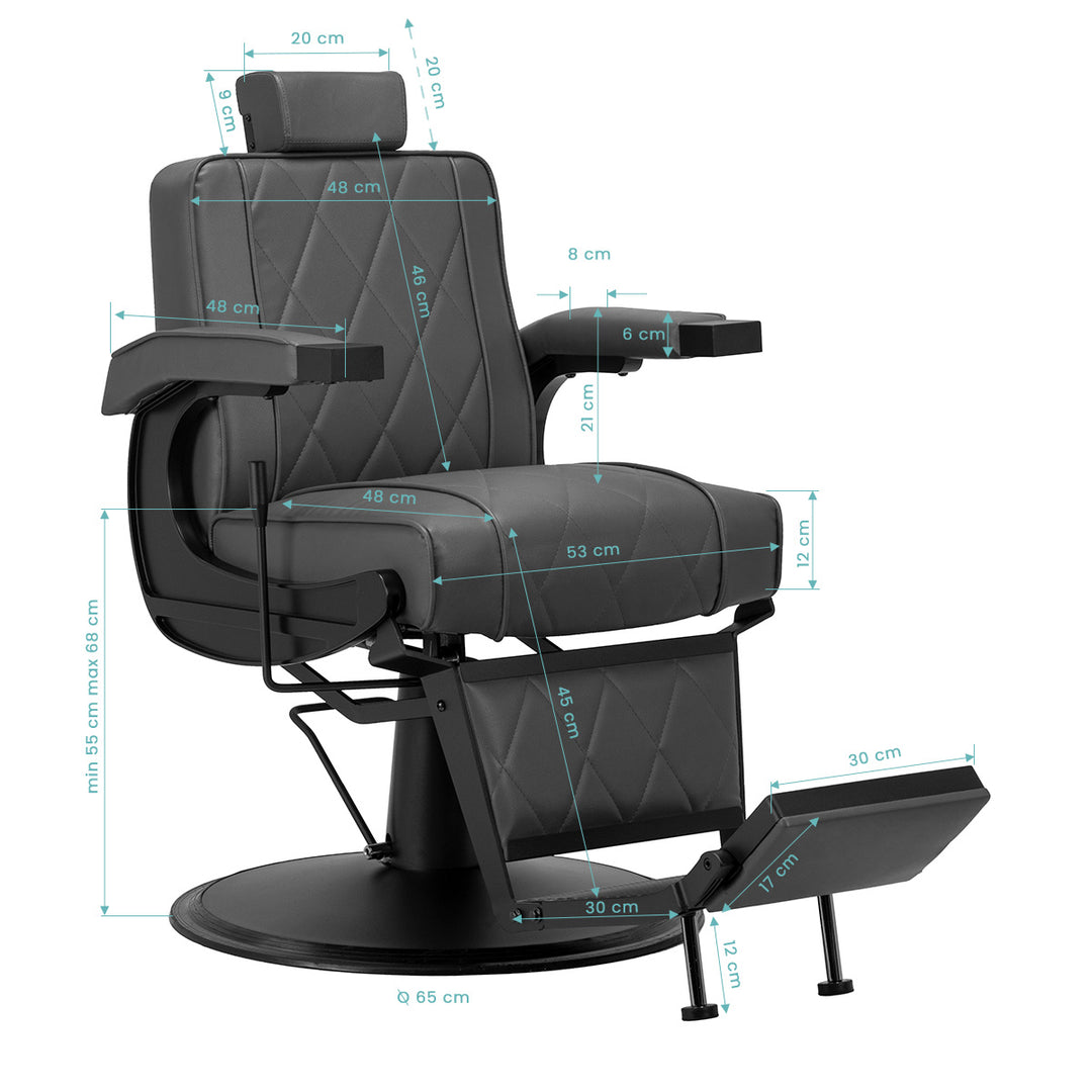 Sillón de Barberia Hair System BM88066B Gris-Negro - imagen 16