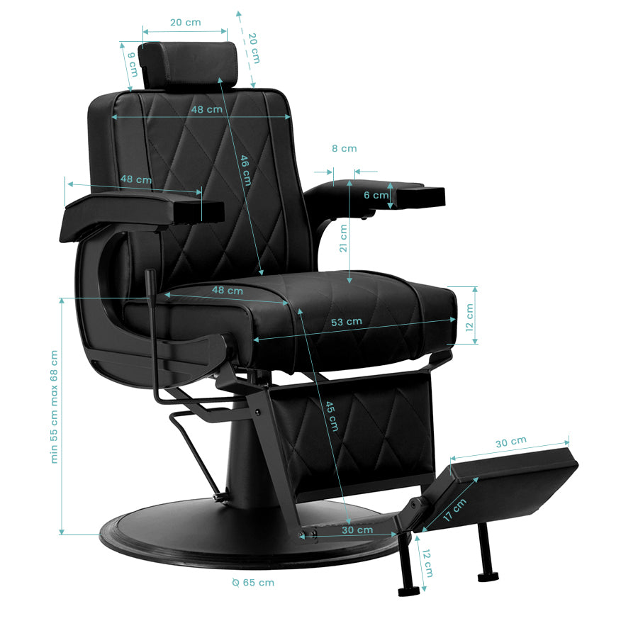 Sillón de Barberia Hair System BM88066B Negro-Negro - imagen 16