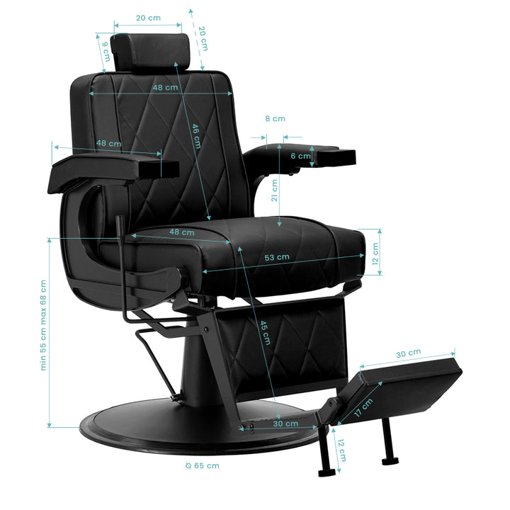Sillón de Barberia Hair System BM88066B Negro-Negro - imagen 16