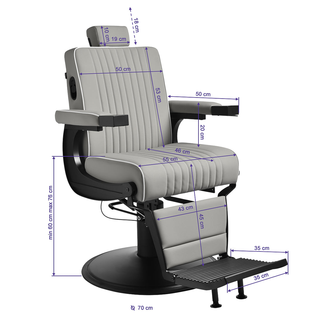 Sillón de Barberia Gabbiano Levi Gris - imagen 16