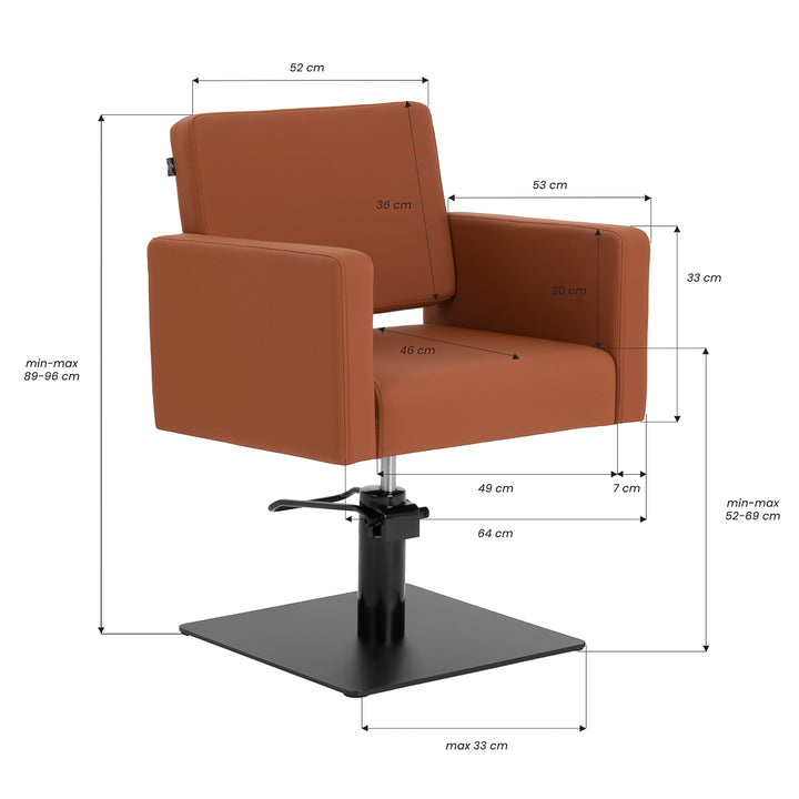 Sillón de peluquería Gabbiano Vitoria Marrón - imagen 10