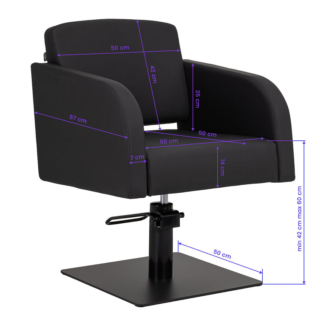 Sillón de peluquería Gabbiano Elda Negro-Negro - imagen 9