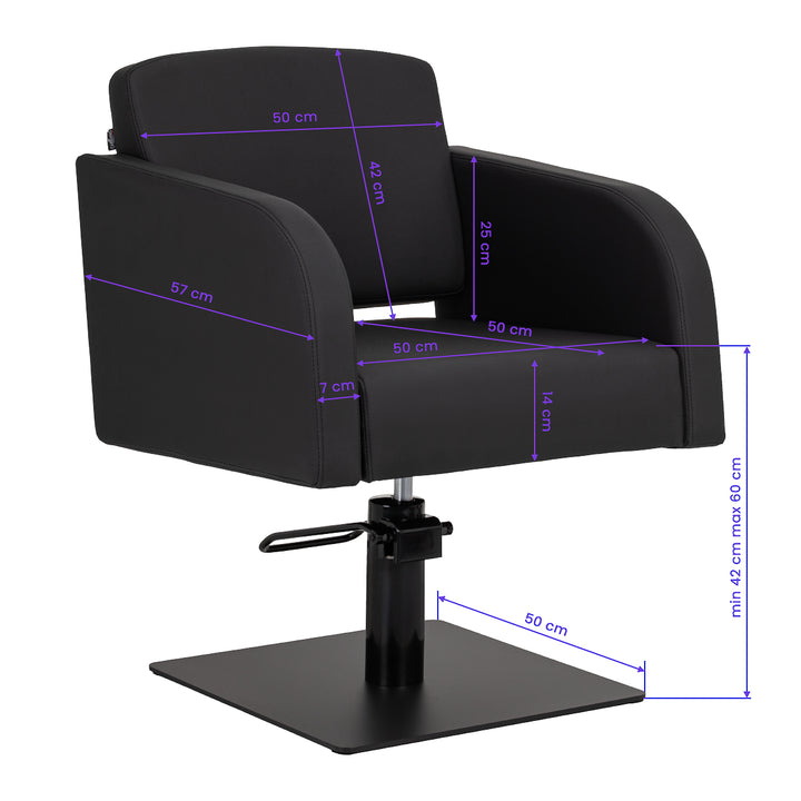 Sillón de peluquería Gabbiano Elda Negro-Negro - imagen 9