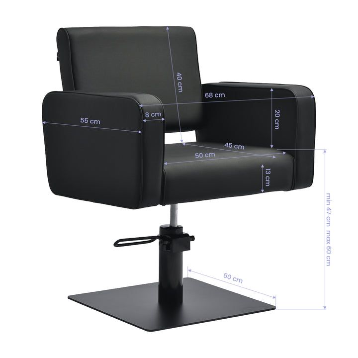 Sillón de peluquería Gabbiano Bilbao Negro-Negro - imagen 7