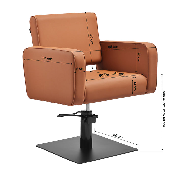 Sillón de peluquería Gabbiano Bilbao Marrón-Negro - imagen 7