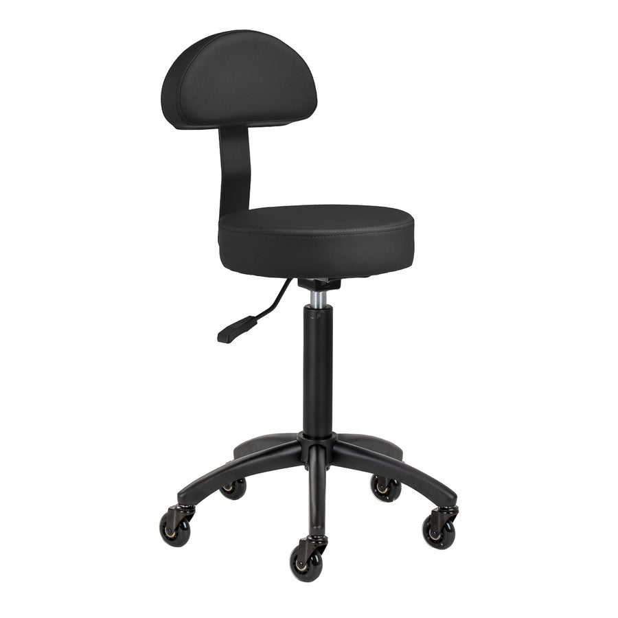 Taburete de silla de montar con respaldo Gabbiano D026 Negro