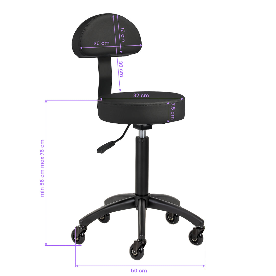 Taburete de silla de montar con respaldo Gabbiano D026 Negro - imagen 10