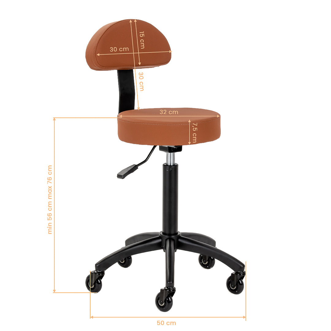 Taburete de silla de montar con respaldo Gabbiano D026 Marrón - imagen 12