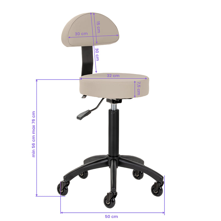 Taburete de silla de montar con respaldo Gabbiano D026 Beige - imagen 11