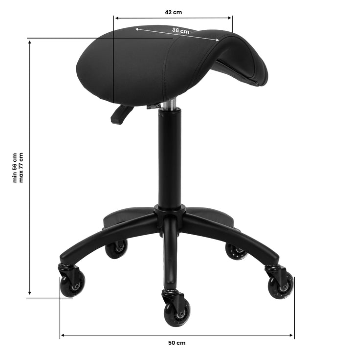 Taburete de silla de montar ajustable Gabbiano D032 Negro - imagen 7