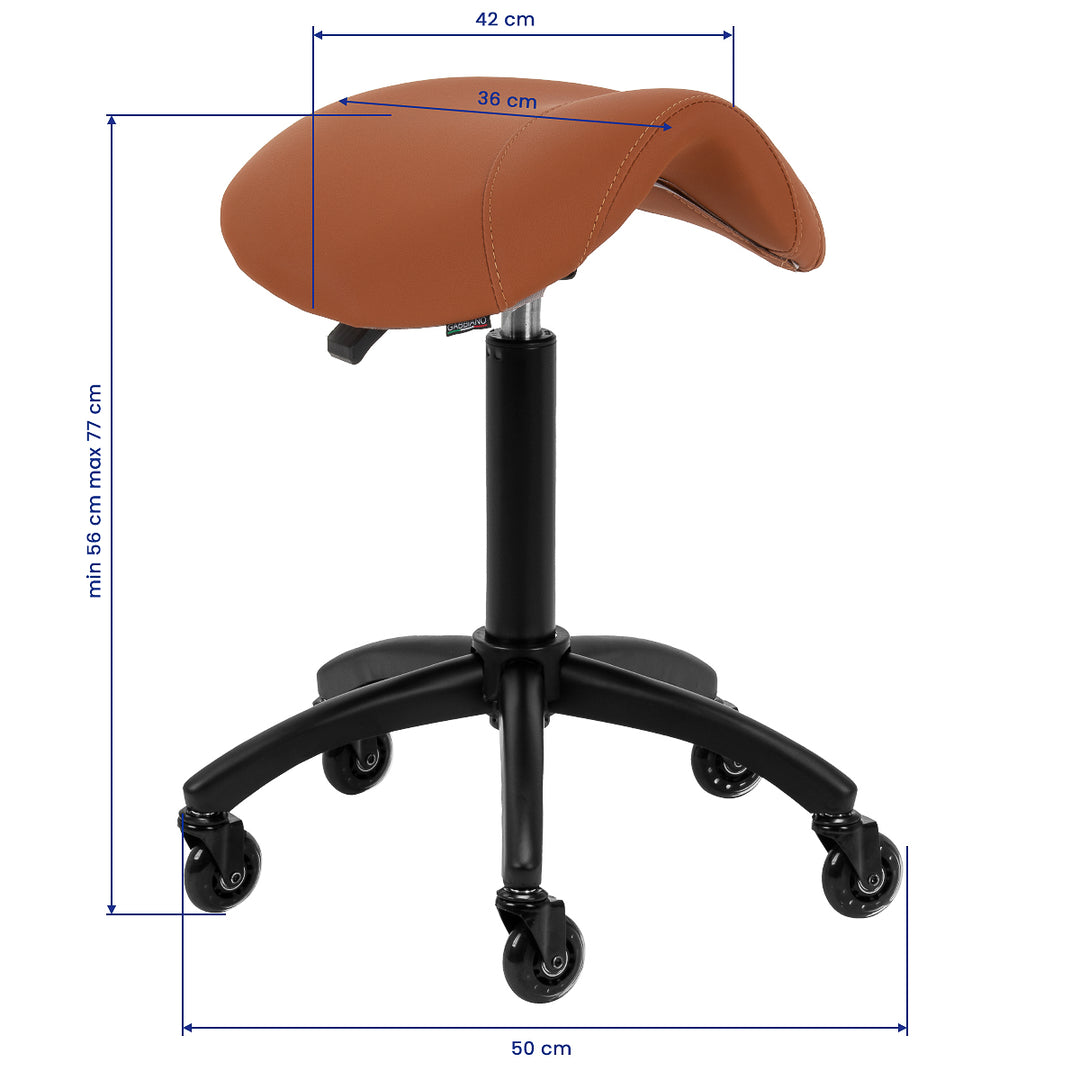 Taburete de silla de montar ajustable Gabbiano D032 Marrón - imagen 9