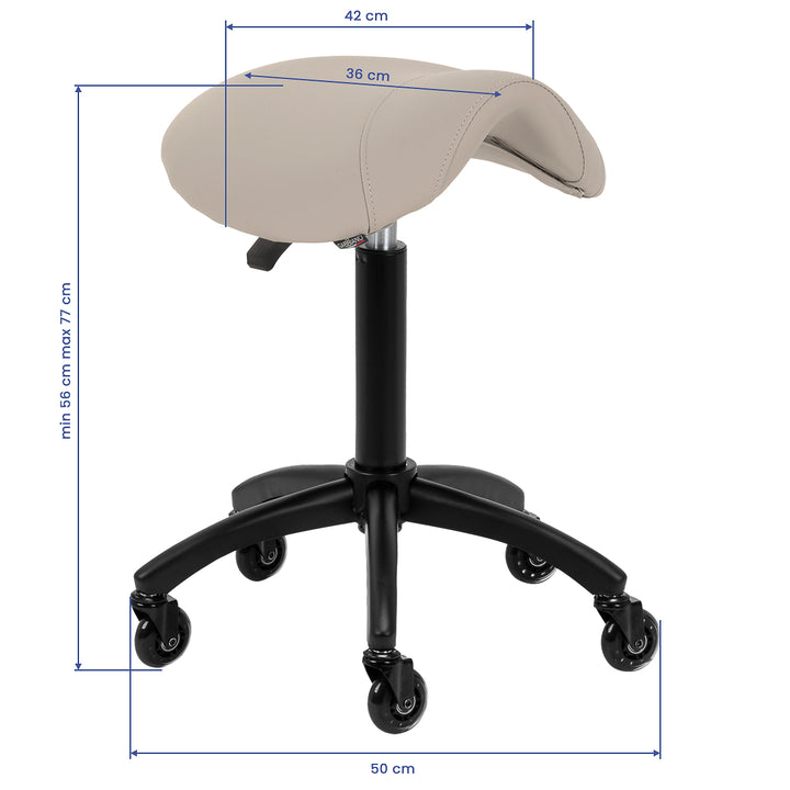 Taburete Ergonómico con Ruedas Gabbiano D032 Beige - imagen 9