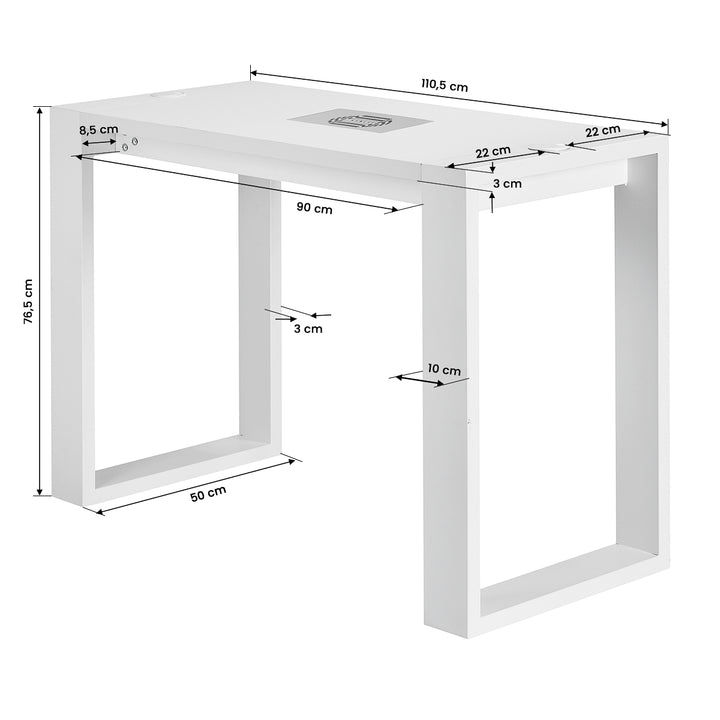 Mesa Manicura G031 Blanco con Aspirador - imagen 10