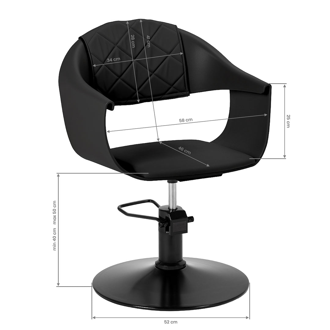 Sillón de peluquería Hair System Halo Noir Negro - imagen 8